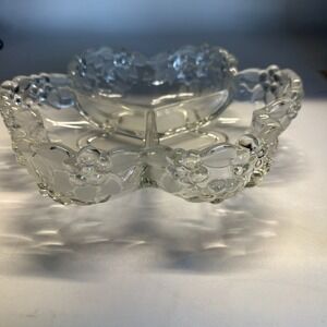 Vintage Mikasa Walther Crystal "Carmen" 3 Section Divided Serving Bowl 10.5"